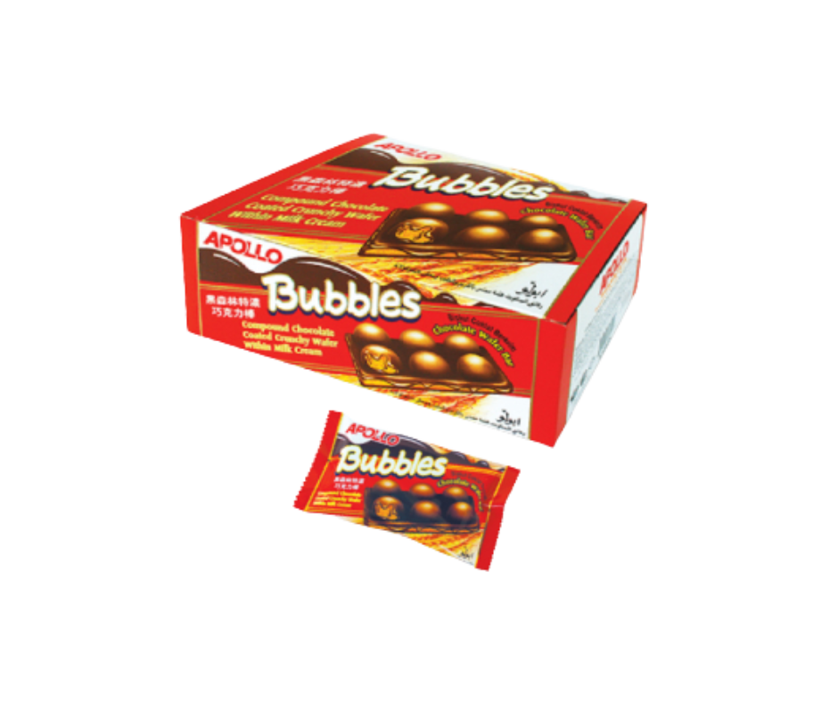 Apollo Bubbles Chocolate Wafer Bar (12x24's) CHA YI TRADING SDN. BHD.
